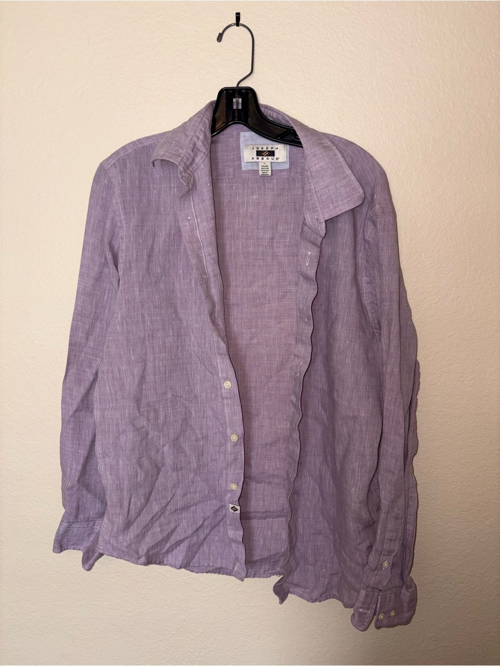 Joseph Abboud Lavender Button-Down Linen Shirt - Men's